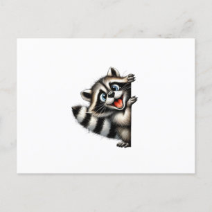 Adventure Raccoon Weihnachten Flüchtige Blick - Ni Postkarte