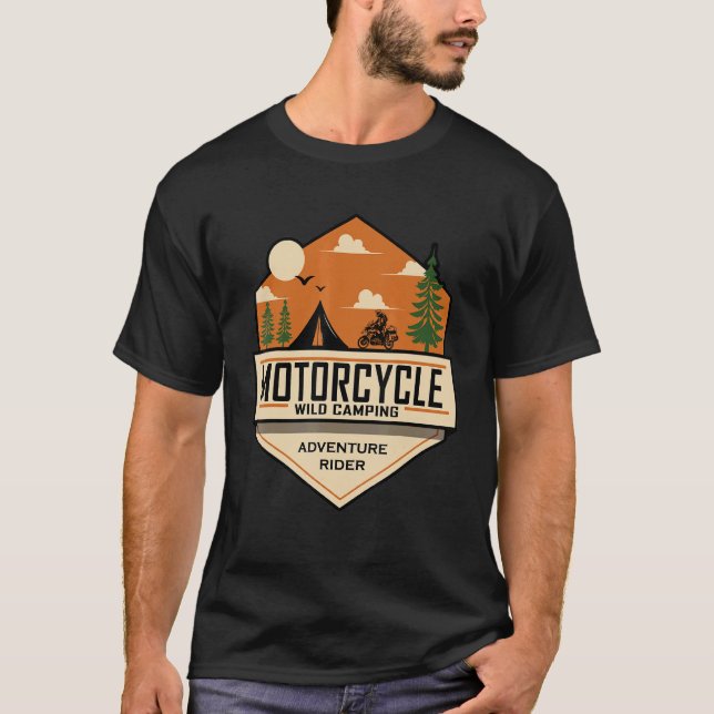 Adventure Rider Motorbike Wild Camping Off Road Mo T-Shirt (Vorderseite)