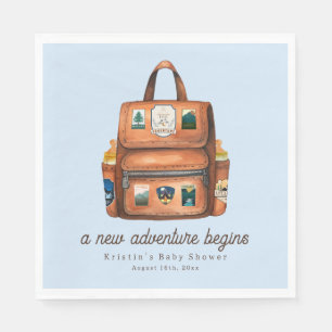 Adventure Rucksack + Flaschen Blue Baby Dusche Serviette
