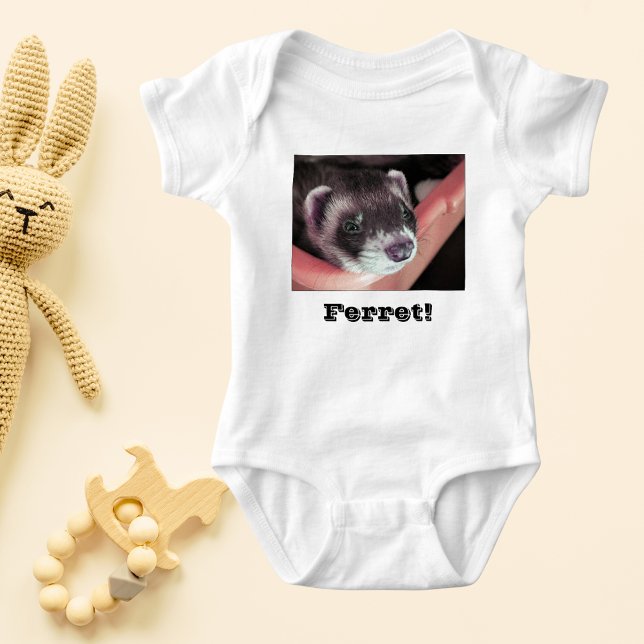Adventure Sable Ferret Foto Baby Strampler (Adorable Sable Ferret Photo Baby Bodysuit)