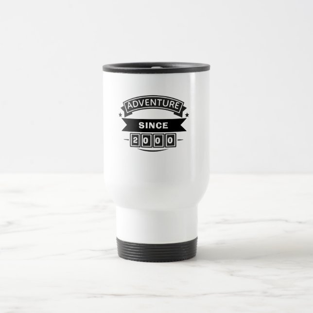Adventure Since [Year] Custom Thermal Travel Mug Reisebecher (Mittel)