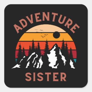 Adventure Sister Quadratischer Aufkleber