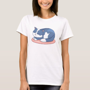 Adventure Sleeping Cartoon Cat T-Shirt