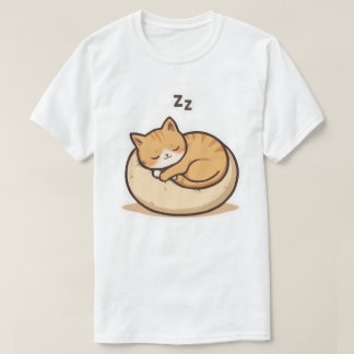 Adventure Sleeping Cat - Niedlicher Cartoon Kitty T-Shirt