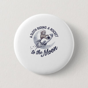 Adventure Sloth Astronaut Button