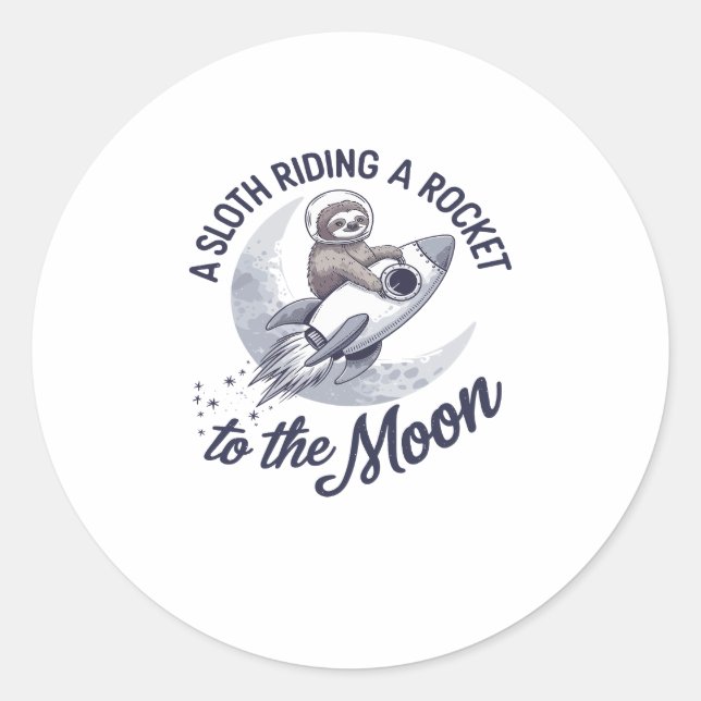 Adventure Sloth Astronaut Runder Aufkleber (Vorderseite)