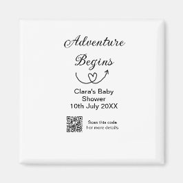 Adventure startet Baby Dusche Scan QR Magnet