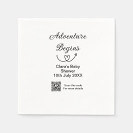 Adventure startet Baby Dusche Scan QR Serviette