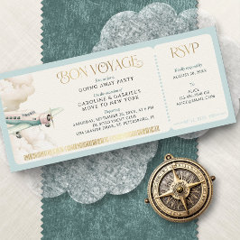 Adventure Travel Boarding Pass Going Away Party Einladung