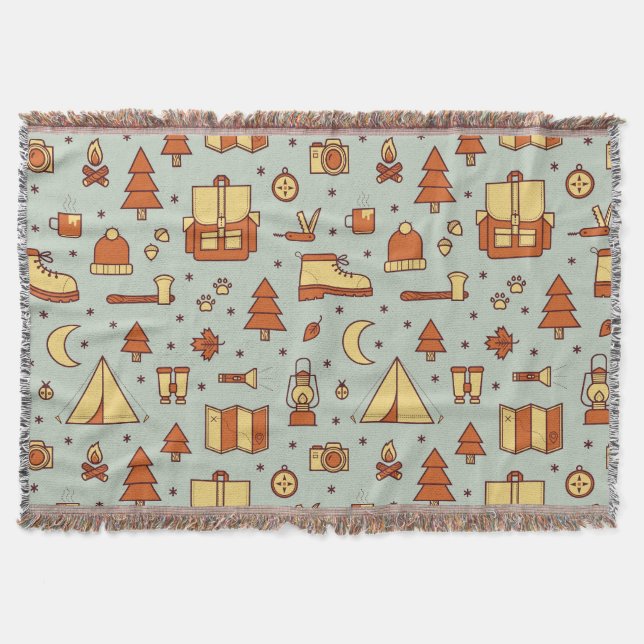 Adventure travel icons, seamless pattern. decke (Vorderseite)