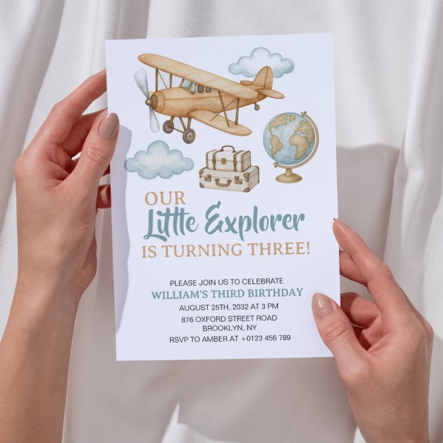 Adventure Travel Little Explorer Geburtstag Einladung (Von Creator hochgeladen)