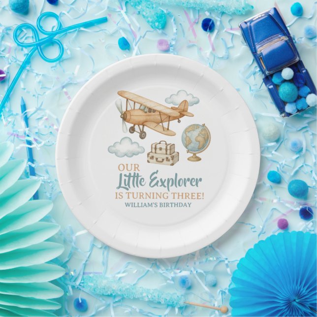 Adventure Travel Little Explorer Geburtstag Pappteller (Party)
