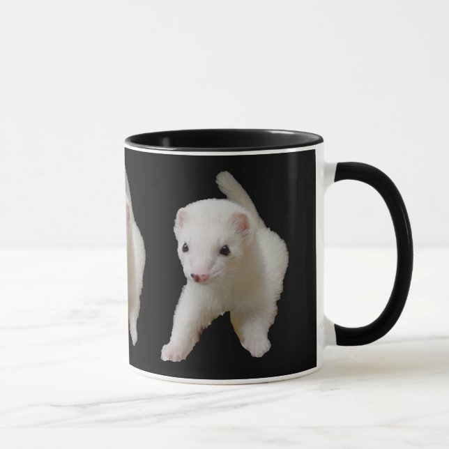 Adventure White Baby Ferret Niedlich Pet Lover Tasse (Rechts)