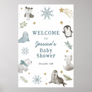Adventure Winter Arctic Animals Baby Dusche Willko Poster