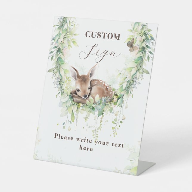 Adventure Woodland Baby Boy Dusche Maßgeschneidert Sockelschild (Vorderseite)