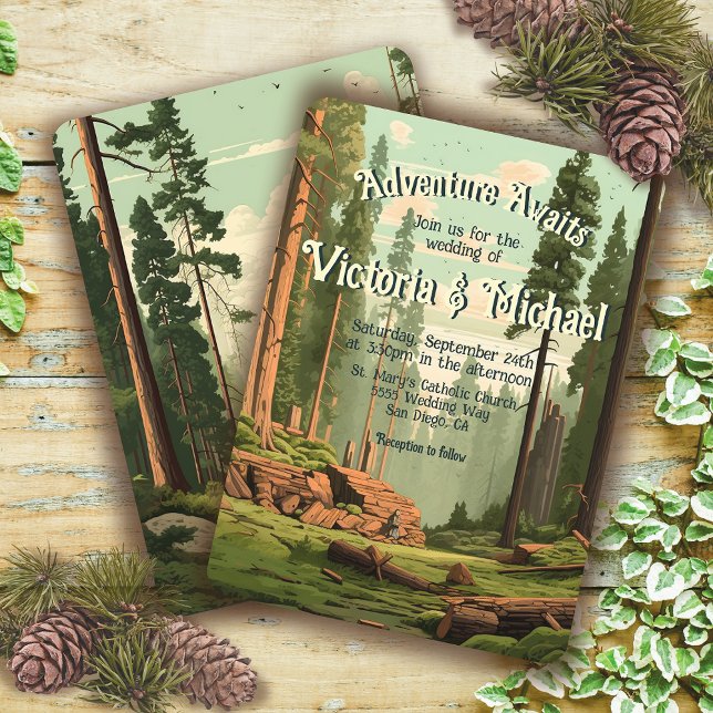 Adventure Woodland Forest Wedding Einladung (Von Creator hochgeladen)