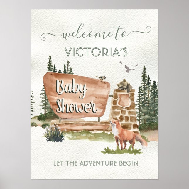 Adventure Woodland National Park Begrüßungszeichen Poster (Vorne)