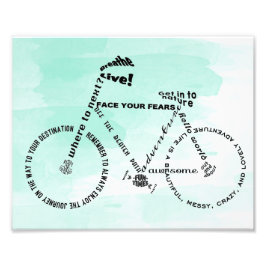 Adventure Word Art Bicycle über Aquarell Fotodruck