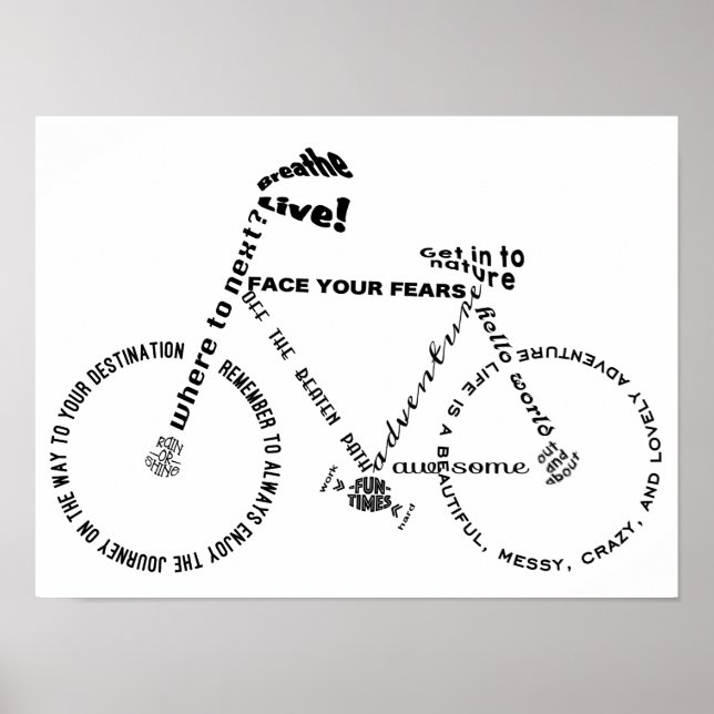 Adventure Words Bicycle Poster (Vorne)