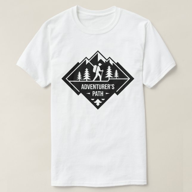 Adventurer’s Path Mountain Hiking Badge Design T-Shirt (Design vorne)
