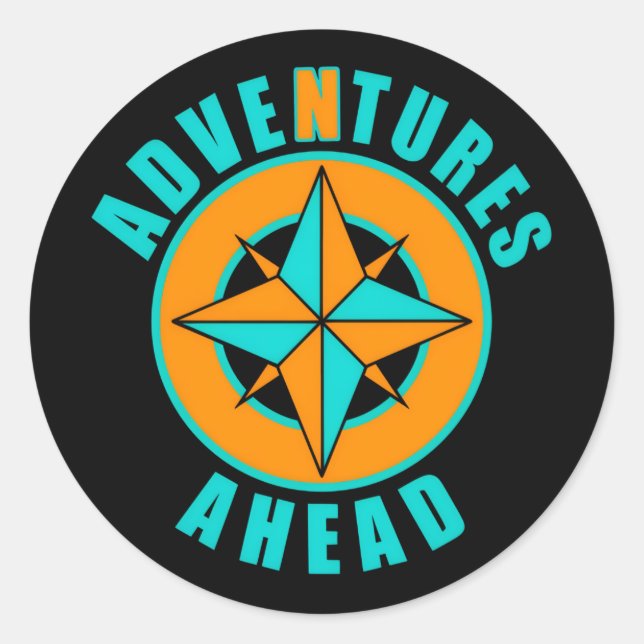 Adventures Ahead Classic! Runder Aufkleber (Vorderseite)
