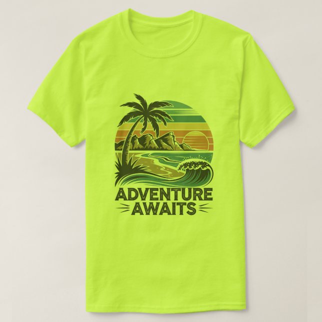 Adventures Await: Bold Exploration T-Shirt Design (Design vorne)