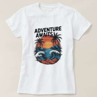 Adventures Await: Bold Exploration T-Shirt Design