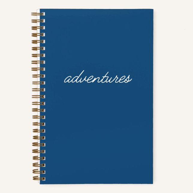 "Adventures" Blue Travel Journal Notizbuch (Vorderseite)