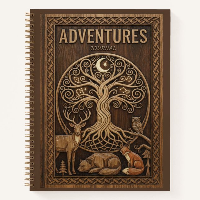 Adventures Journal Tree of Life Woodland Animals  Notizbuch (Vorderseite)
