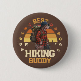 Adventurous American Hairless Terrier Hiker  Button