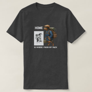 Adventurous Dachshund Hiker Home Is Where My Pack T-Shirt