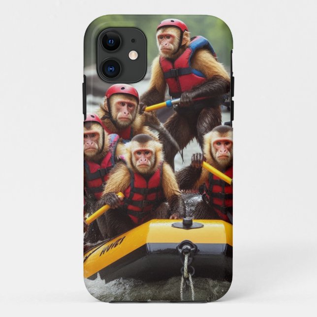 Adventurous Kapuzineraffen Whitewater Rafting Case-Mate iPhone Hülle (Rückseite)