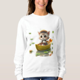 Adventurous Kitten Boat Sweatshirt
