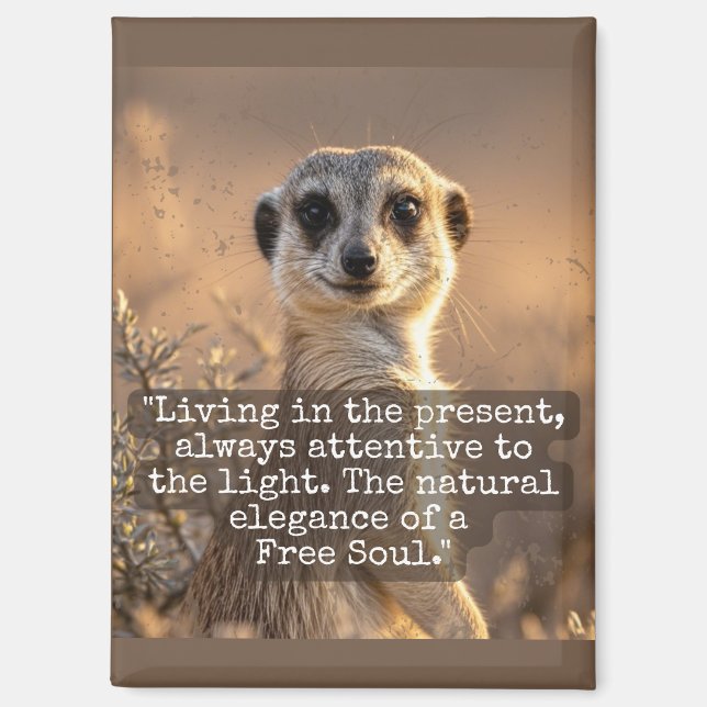 Adventurous Meerkat Living Magnet (Vorderseite)