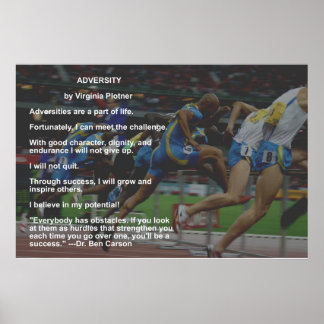Adversity Poster mit Zitat von Dr. Ben Carson