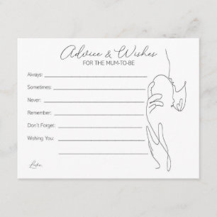 Advice and Wishes Mum To Be Card Baby Shower Games Begleitkarte