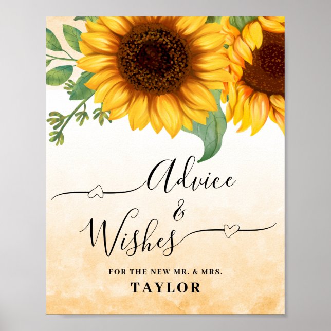Advice and Wishes Wedding sign poster (Vorne)