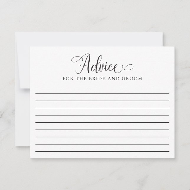 Advice Card Elegantes Hochzeitsszeitslima Modernes (Vorderseite)