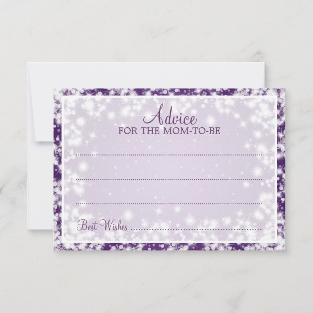 Advice Card Kinderdusche Wintersparkle Lila Einladung (Vorderseite)