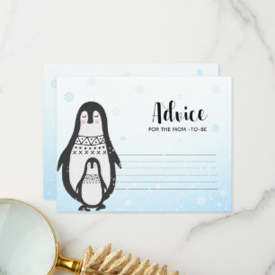 Advice Card Pinguine Winter Baby-Duschkarte Dankeskarte