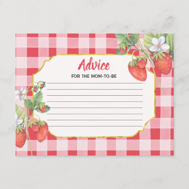Advice Card Wasserfarbe Berry Sweet Strawberry Begleitkarte (Vorderseite)