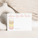 Advice for the Bride Cards | French Macarons Hinweiskarte<br><div class="desc">Gather advice for the bride-to-be with these pretty cards. Place a stack at the entrance to the party, leave one at each place setting, or pass them around for a cute alternative to traditional bridal shower games. Design features a stack of four delicate French macarons in shades of pastel pink,...</div>