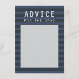 Advice for the Grad Modern Blue Sporty Stripes Begleitkarte