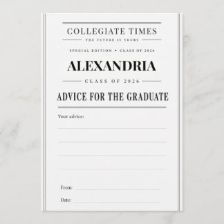 Advice for the Graduate Card, Class of 2026  Hinweiskarte