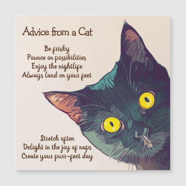 Advice from a Cat Magnetic Card Magnetkarte (Vorderseite)