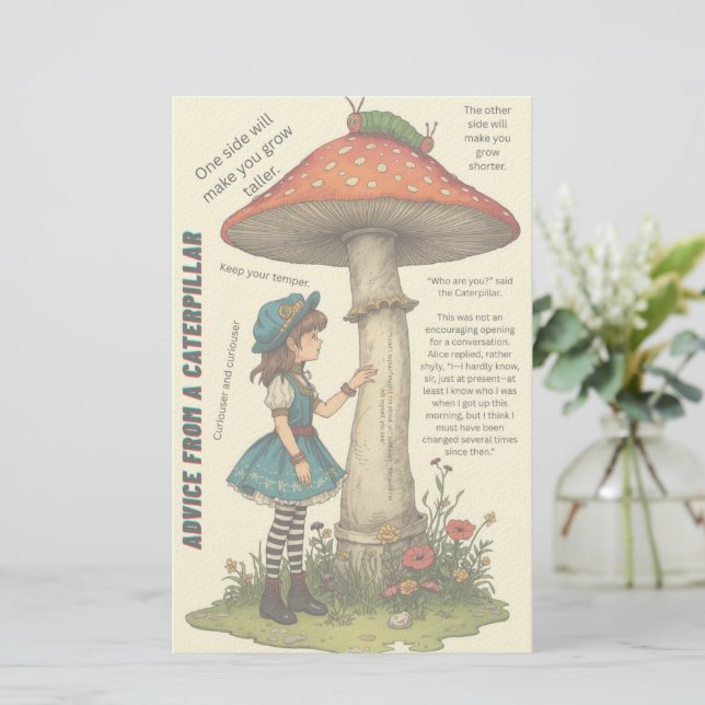 Advice from a Caterpillar Wonderland Stationery Briefpapier (Stehend Vorderseite)
