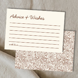 Advice & Wishes Brown Handwritten Bridal Shower Mitteilungskarte