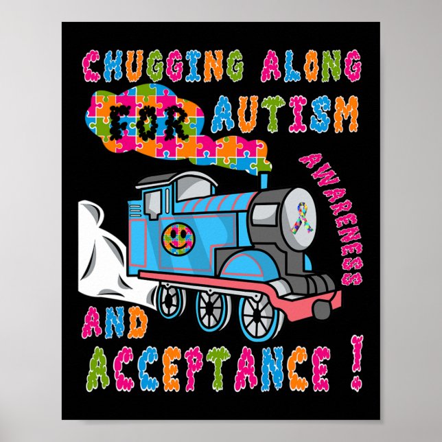 Advocate Accepttrain Puzzle Cool Autismus Aware Poster (Vorne)