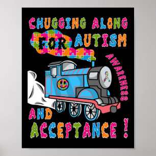 Advocate Accepttrain Puzzle Cool Autismus Aware Poster