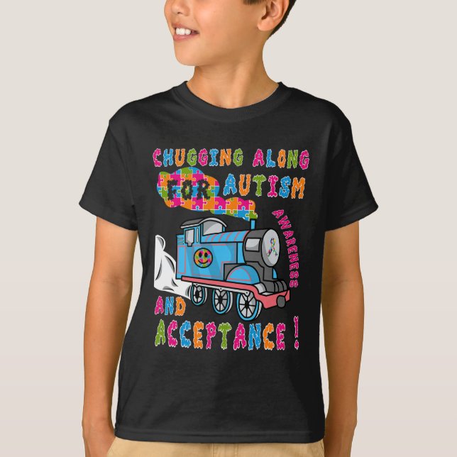 Advocate Accepttrain Puzzle Cool Autismus Aware T-Shirt (Vorderseite)